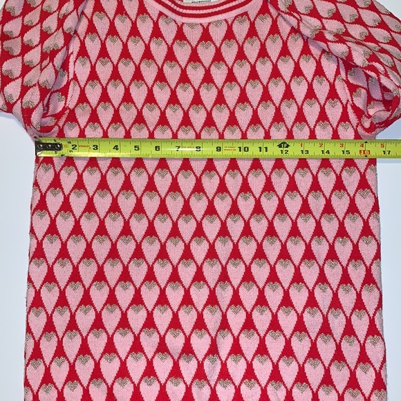 Molly Bracken Lili Sidonio Pink, Red, and Gold Heart Sweater - Women’s XS - Picture 9 of 10
